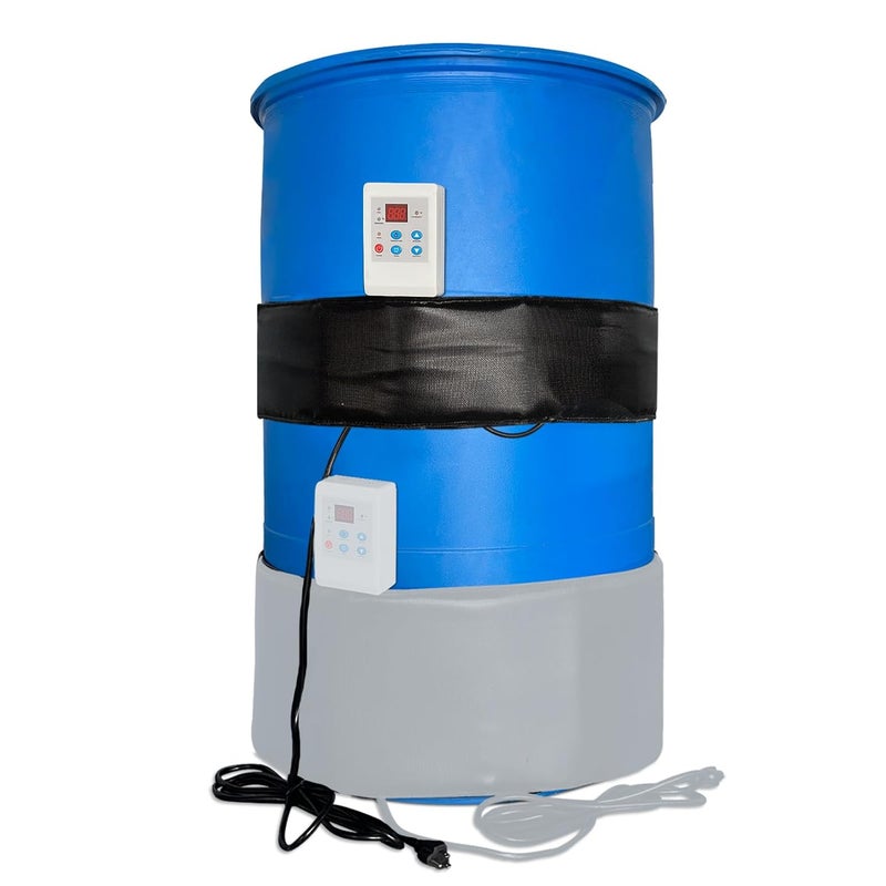 VPF Industrial 55-Gallon Barrel Heater with 0-212℉ Adjustable Thermostat, 1200W Waterproof Drum Heater Blanket for Metal Barrels & Propane Tanks, 24H Timer, UL/FCC Certified Energy-Saving Heating System - Image 1